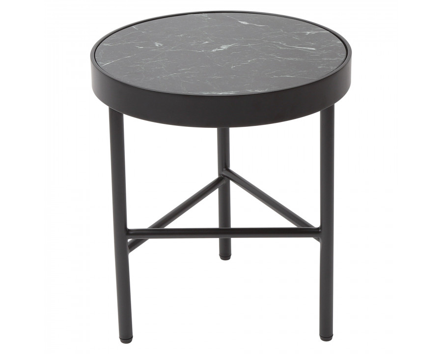 GFURN - Kali Side Table in Dark Green Marble