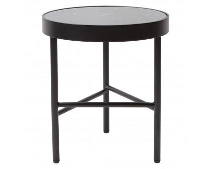 GFURN - Kali Side Table in Dark Green Marble