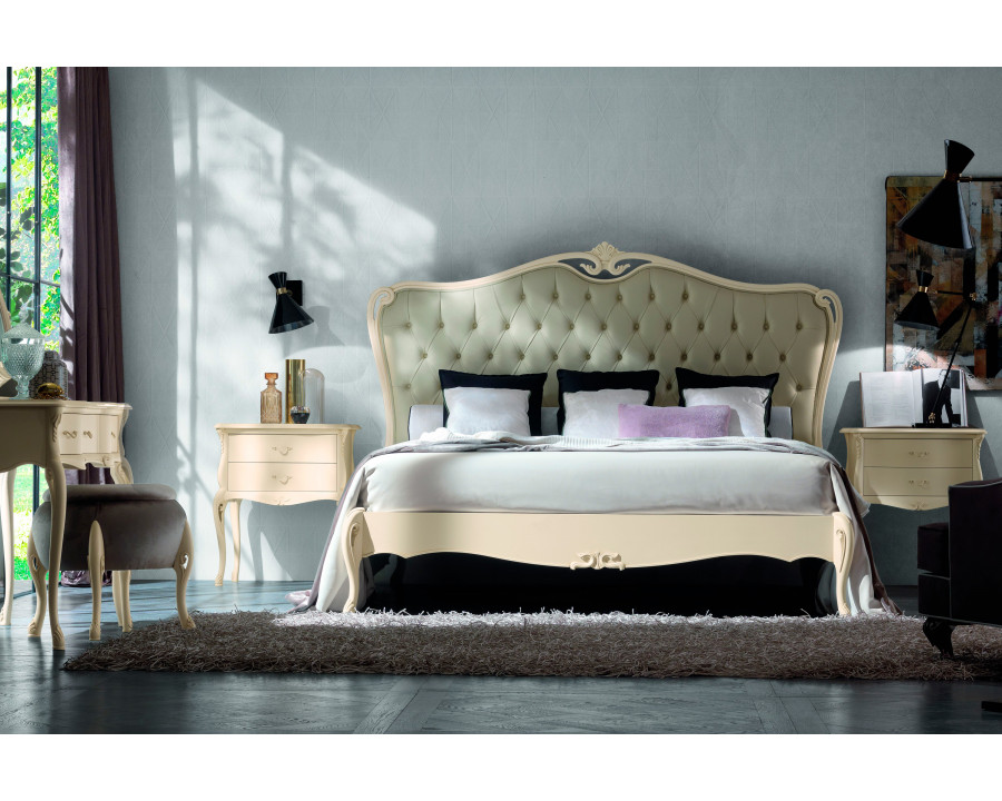 Giorgio Casa Valpolicella Buttoned Bed With Surround - Matte Powder, 180x200 cm