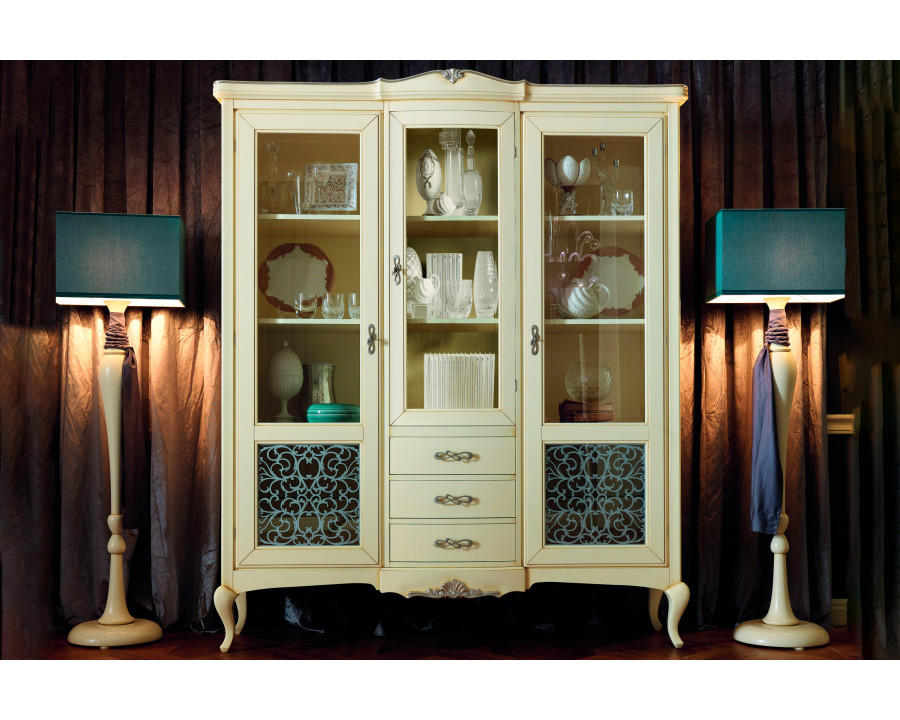 Giorgio Casa - Memorie Veneziane 3 Door Glass Cupboard With 3 Drawers