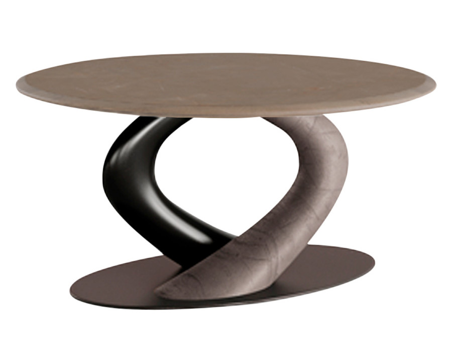 Giorgio Casa - Atico Abbraccio Table With Fixed Round Top in Cemento F60