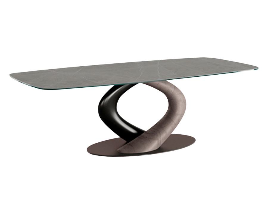 Giorgio Casa Atico Abbraccio Table With Fixed Shaped Top - Cemento F60, 180 cm