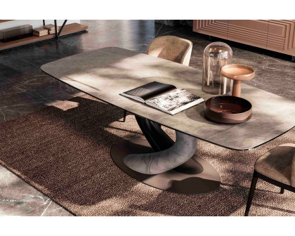 Giorgio Casa Atico Abbraccio Table With Fixed Shaped Top - Cemento F60, 180 cm