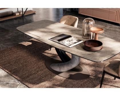 Giorgio Casa Atico Abbraccio Table With Fixed Shaped Top - Cemento F60, 200 cm