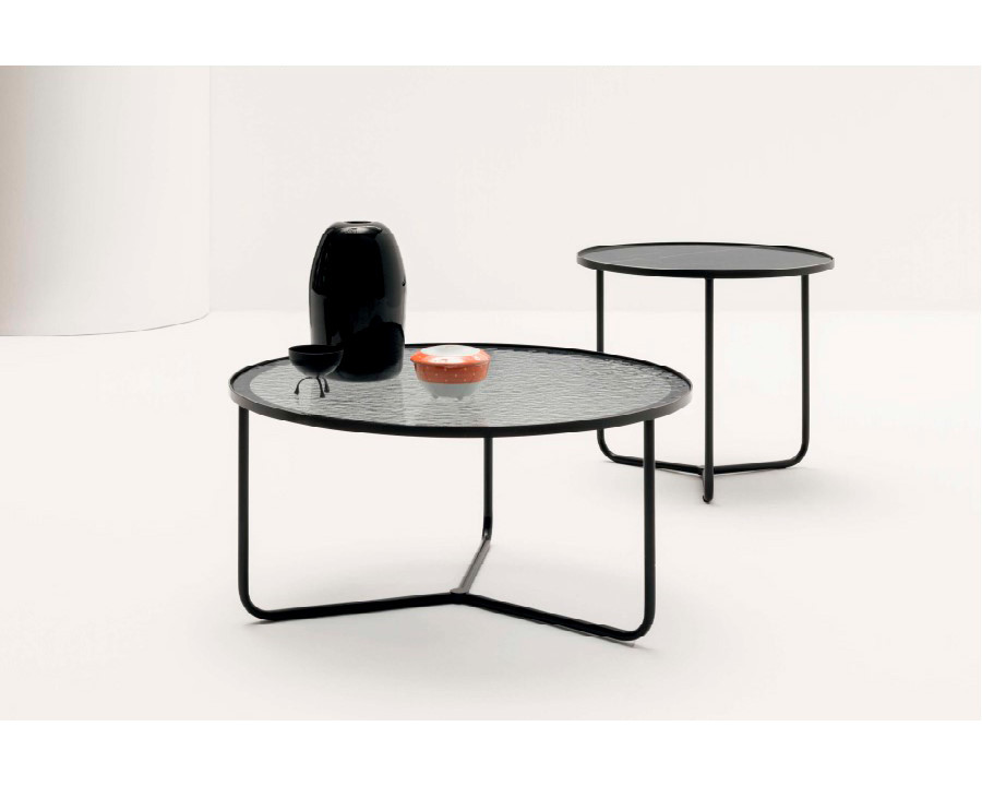 Giorgio Casa Atico Ring Smoked glass Coffee Table - Ø50 cm