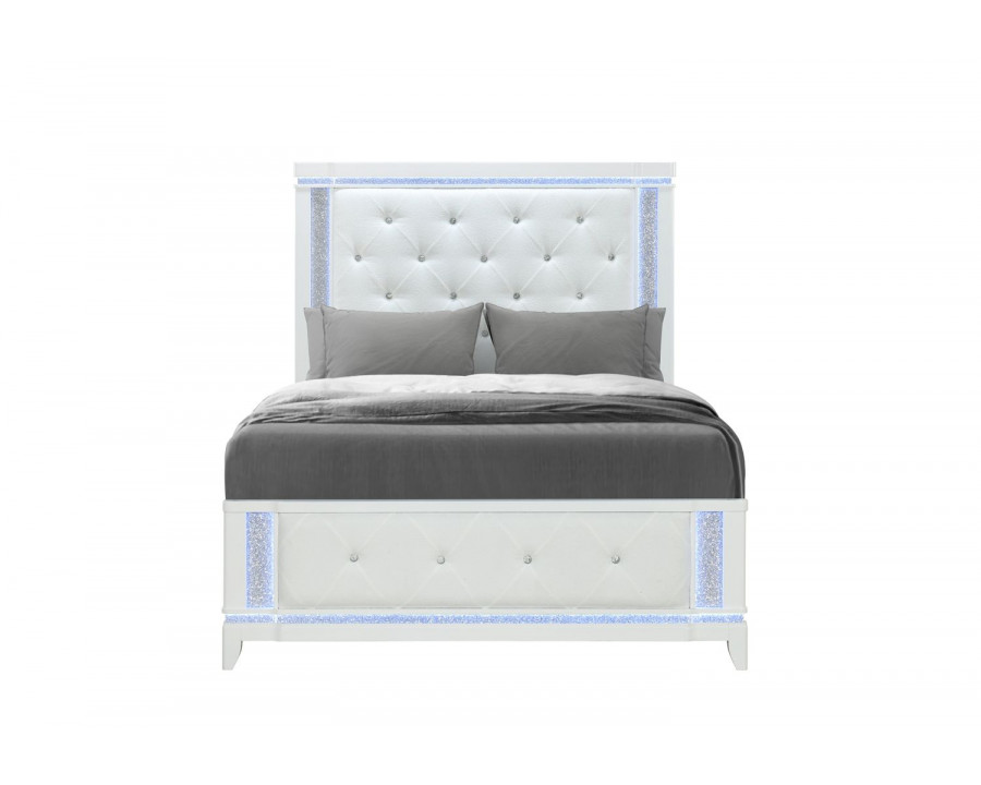 GF Alina White Bed With Led