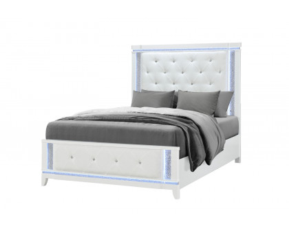 GF Alina White Bed With Led