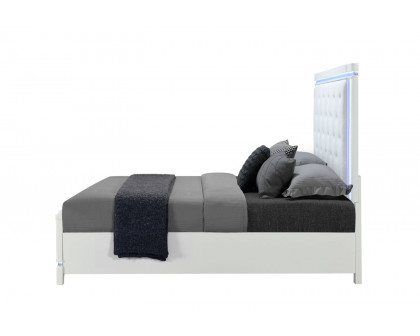 GF Alina White Bed With Led