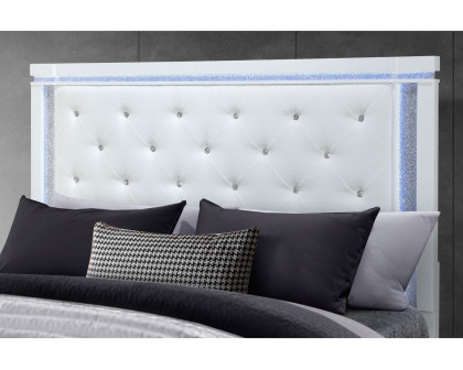 GF Alina White Bed With Led