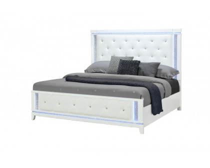 GF Alina White Bed Group With Led