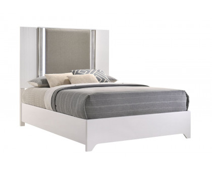 GF Aspen White Queen Bed With Led