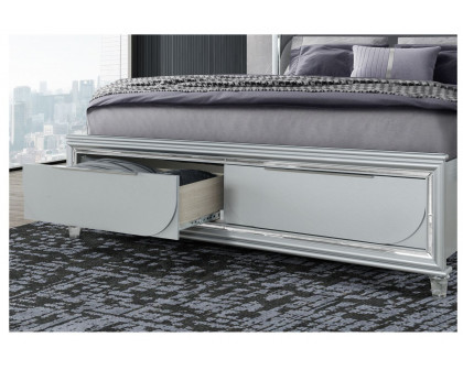 GF Caleb Silver Bed With Led