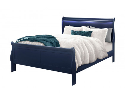 GF Charlie Blue Full Bed Group With Led