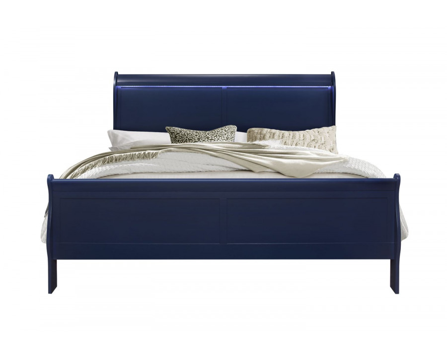 GF Charlie Blue King Bed With Led