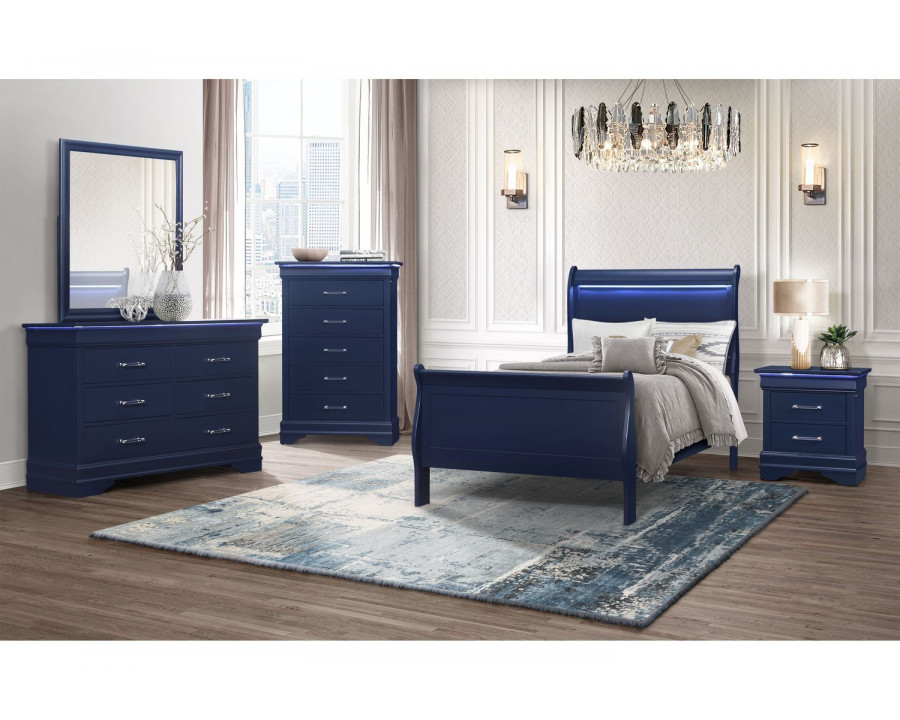 GF - Charlie Blue Charlie Blue Twin Bed, Dresser, Mirror & Nightstand