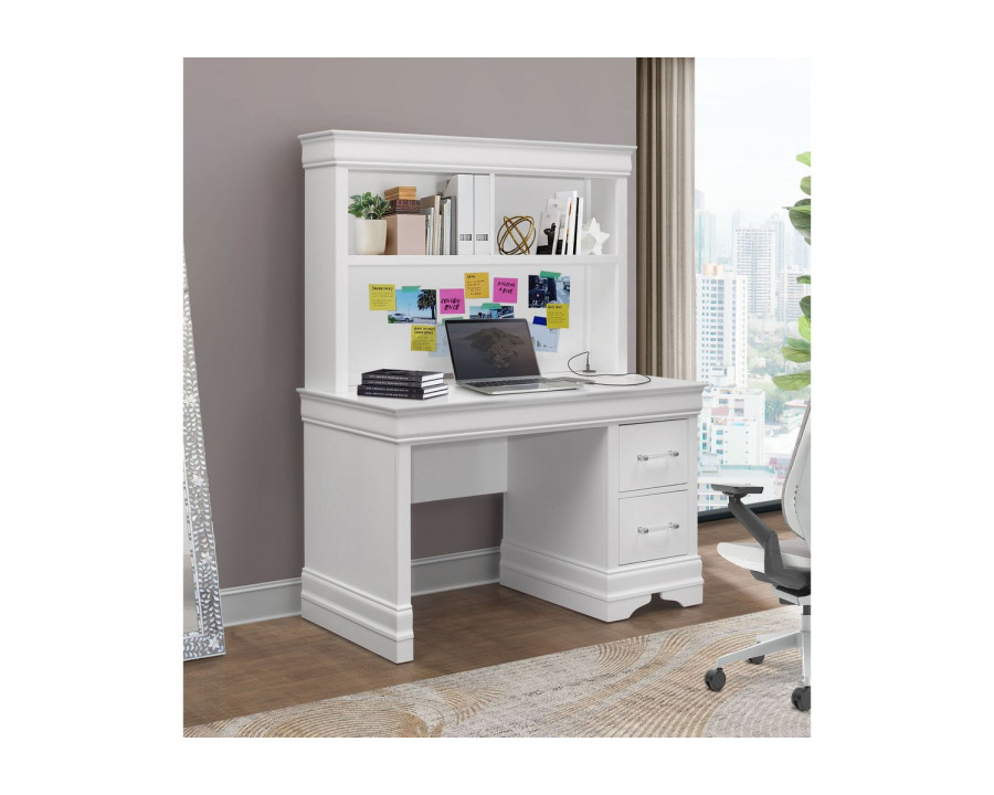 GF - Charlie White Desk With Hutch