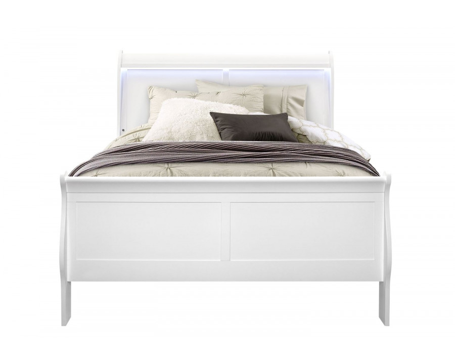 GF Charlie White Full Bed With Led