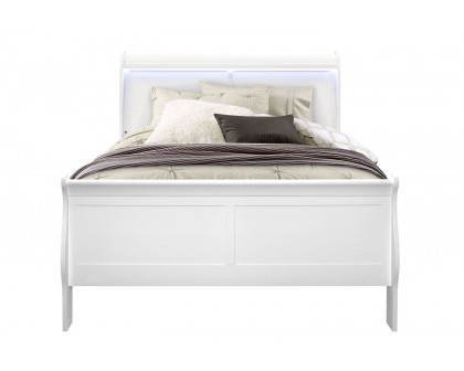 GF Charlie White Full Bed Group With Led