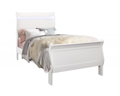 GF Charlie White Twin Bed With Led