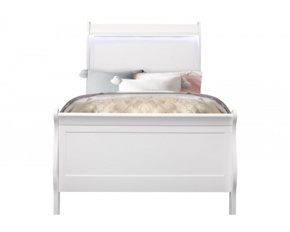 GF - Charlie White Twin Bed, Dresser, Mirror and Nightstand