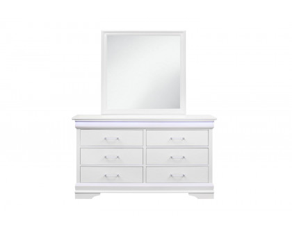 GF - Charlie White Twin Bed, Dresser, Mirror and Nightstand