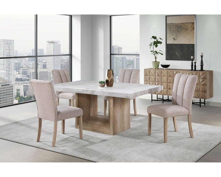 GF - D02DT Natural,D8683DC in Beige Dining Table + 4 Dining Chaits