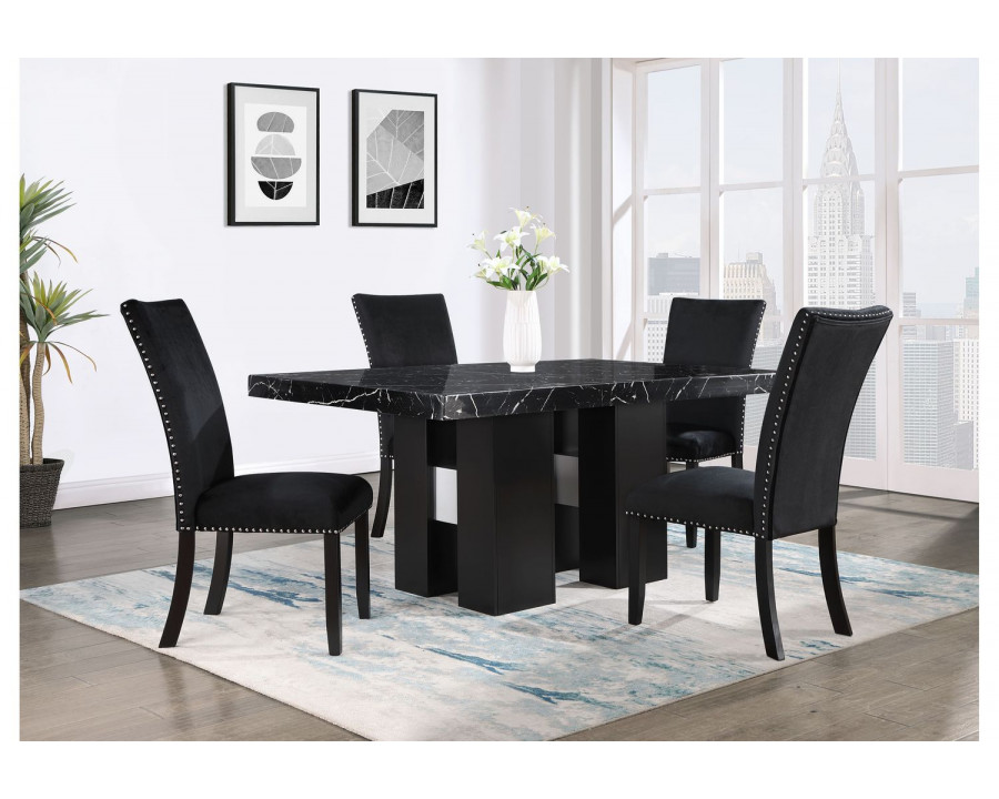 GF - D03DT + D03DC-BLK Dining Table + 4 Dining Chair