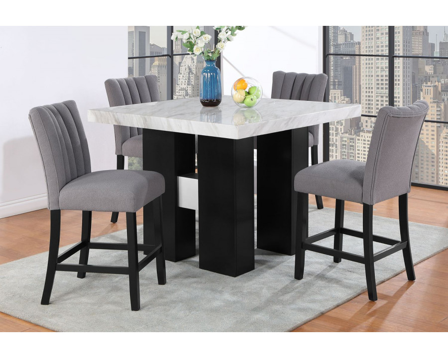 GF - D04BT + D8685BS-GRY Bar Table + 4 Bar Stools