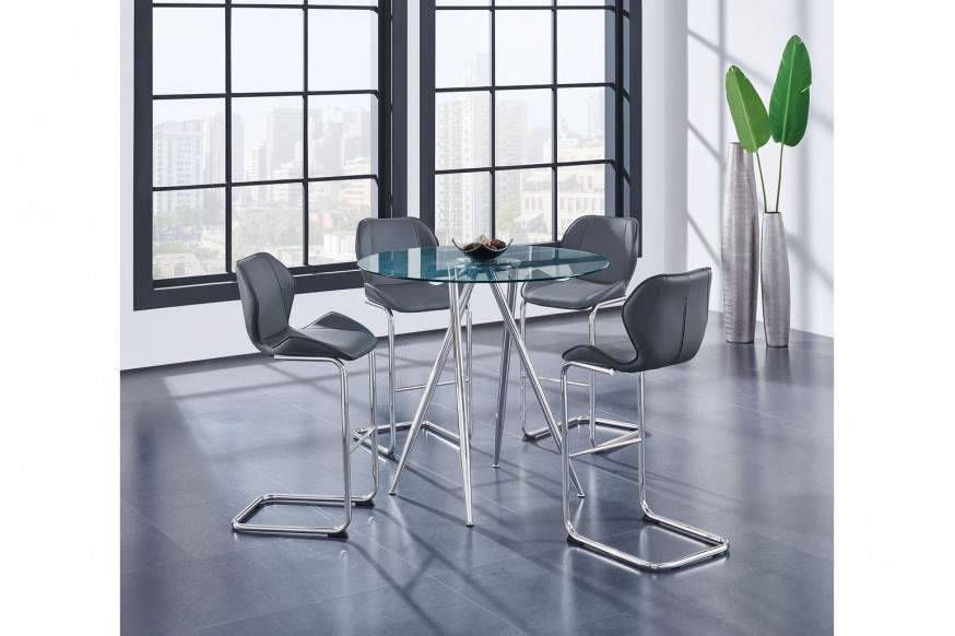 GF™ D1503BT + D1446BS-GR Bar Table + 4 Bar Stools