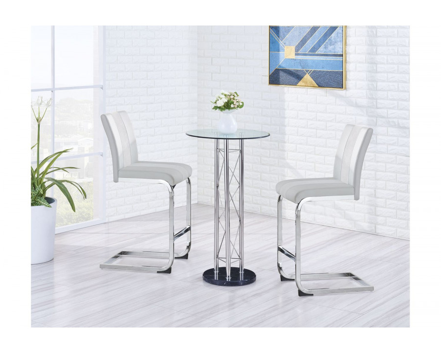 GF D208BT + D915BS-WHT Bar Table + 2 Bs