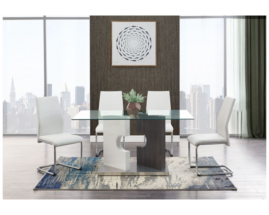 GF - D219DT + D41DC-WH Dining Table + 4 Dining Chair