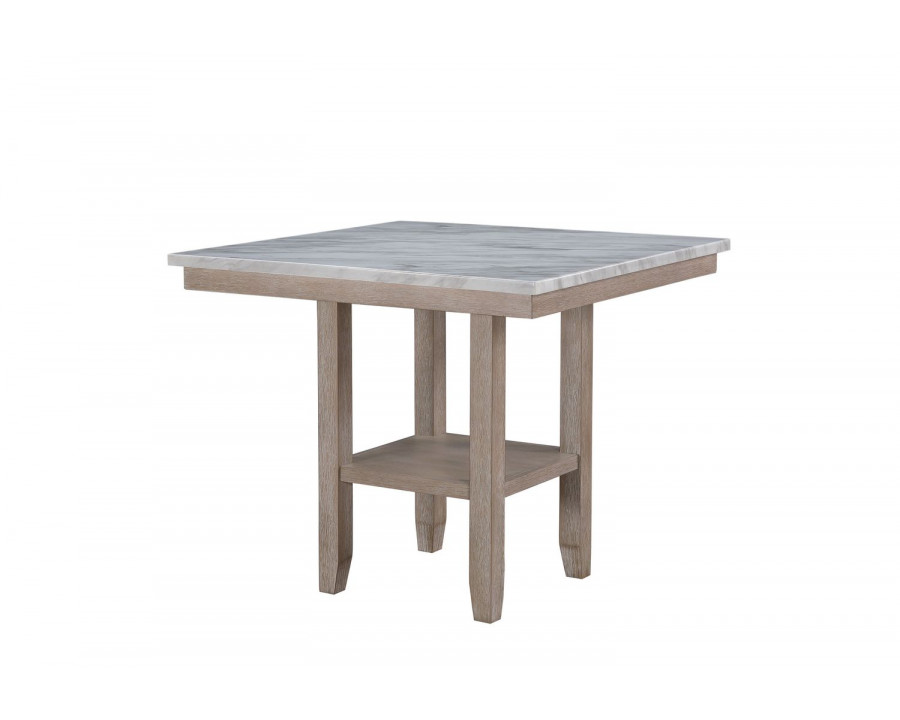 GF D4010BT Natural Bar Table - White Faux Marble