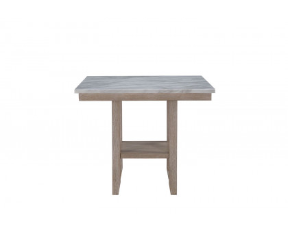 GF D4010BT Natural Bar Table - White Faux Marble