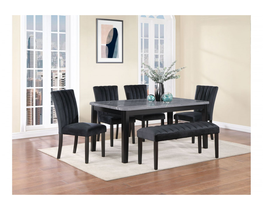 GF - D8685DT + DC + BN 6pc Dining Table + 4 Dining Chair + Bench