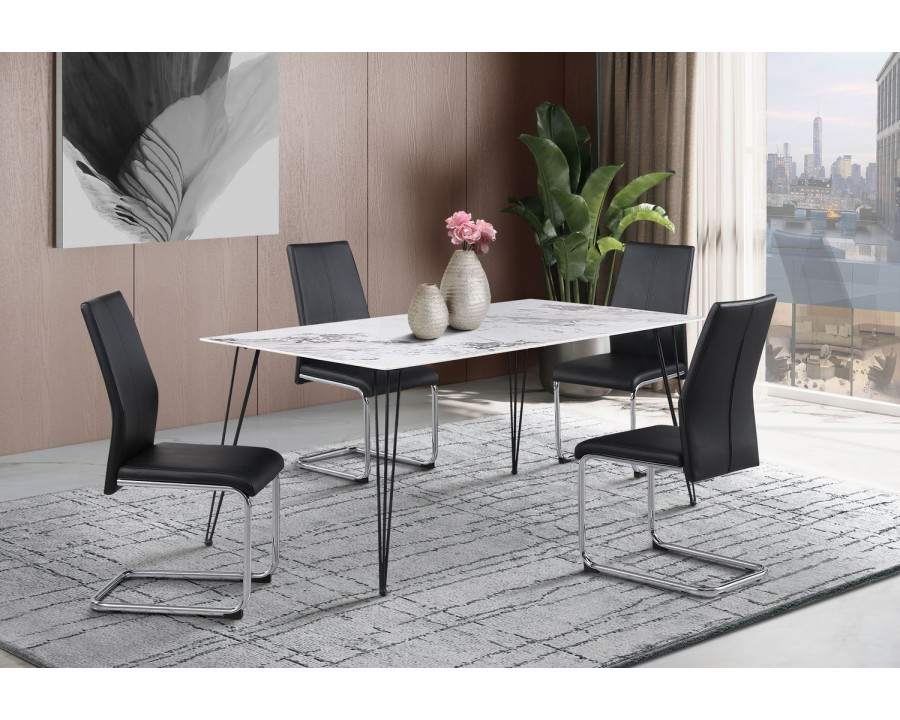 GF D90102DT + D41DC-BLK 5 Pc Dining Set