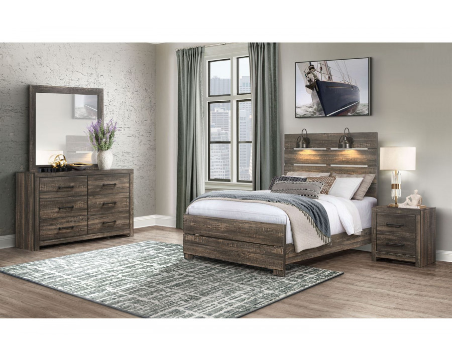 GF Linwood Oak Bed Group With Lamps