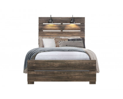 GF Linwood Oak Bed Group With Lamps