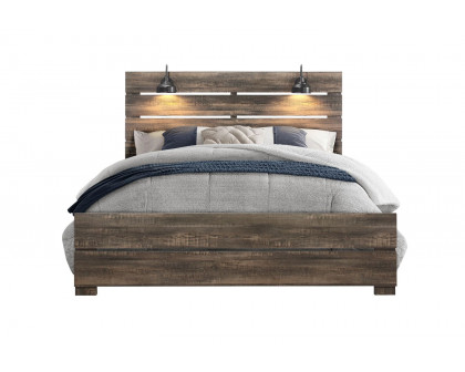 GF Linwood Dark Oak King Bed Group With Lamps