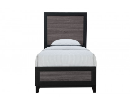 GF Lisbon Gray/Black Youth Twin Bed, Desk, Nightstand and Chest