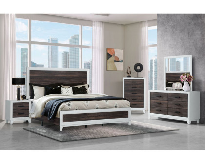 GF Lisbon Oak/White King Bed