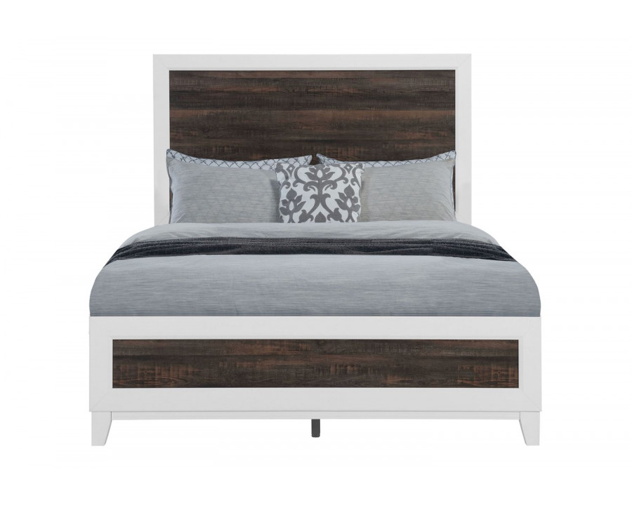 GF Lisbon Oak/White Queen Bed