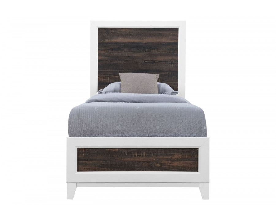 GF Lisbon Oak/White Youth Twin Bed