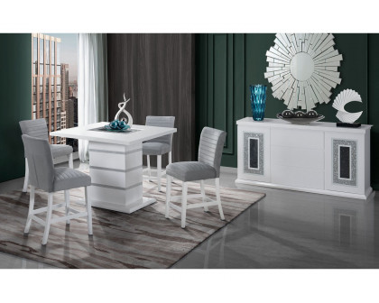 GF™ Monaco White Bar Table Square Bar Table