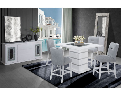 GF™ Monaco White Bar Table Square Bar Table