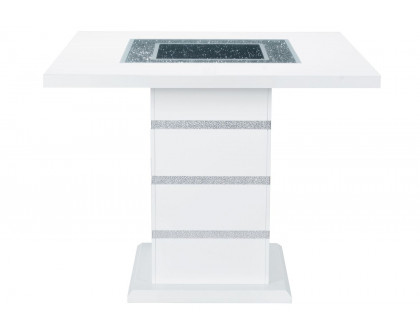 GF™ Monaco White Bar Set Square Bar Table + 4 Bar Stools