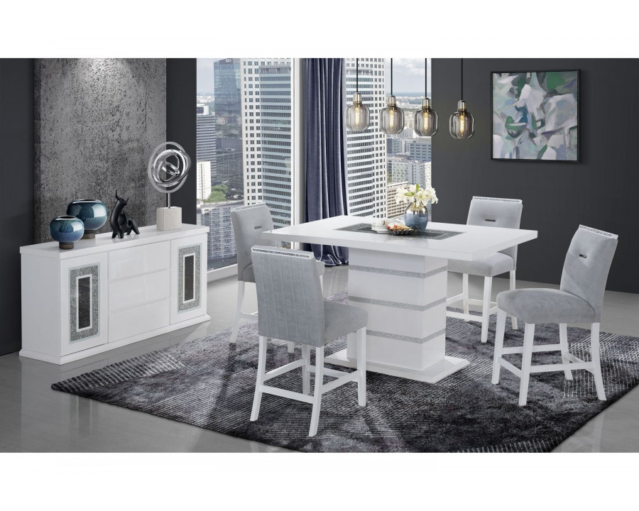 GF - Monaco White Rectangular Bar Table Rectangular Bar Table