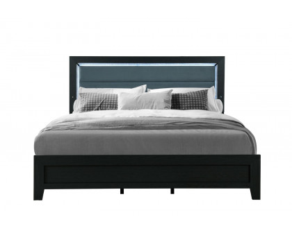 GF Reid Black King Bed With Led