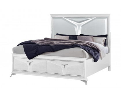 GF Romo White Bed With Led