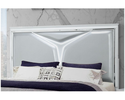 GF Romo White Queen Bed With Led