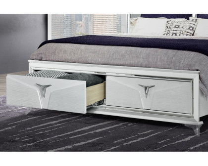 GF Romo White Queen Bed With Led